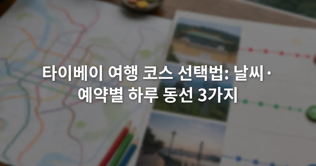 타이베이 지하철 노선도 옆에 고궁박물원과 마오콩, 단수이 하루 동선을 표시한 여행 계획표