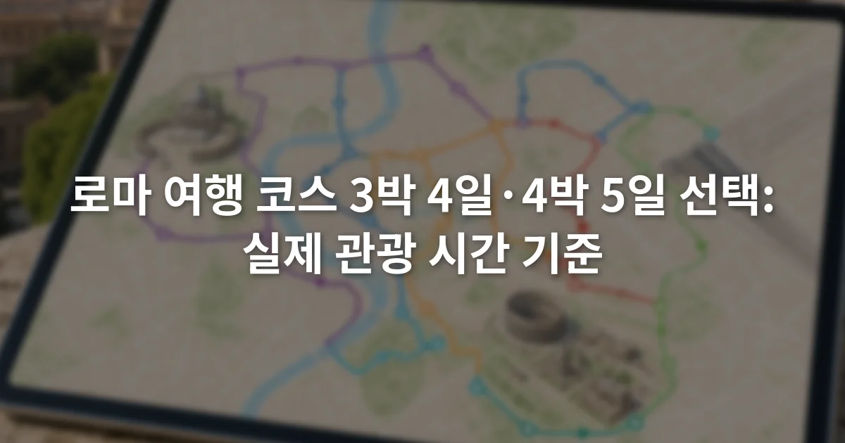로마 시내 지도 위에 테르미니와 바티칸, 고대 로마 구역 및 날짜별 이동 화살표가 표시된 화면